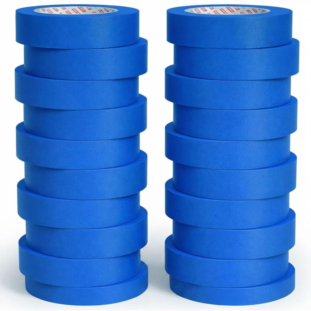 Blue Painters Tape 1 Inch x 55 Yards, 20 Rolls, Washi Masking Tape