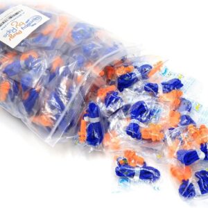 Quality Reusable Earplugs 100 Pair - 25dB Corded Silicone Ear Plugs for Shooting Construction Work Ear Plugs Motorcycle Range Hunting Hearing Protection Ear Protection for Mowing Earplugs Reusable