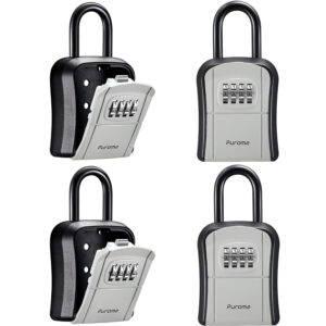 Puroma Key Lock Box Outdoor 4 Digit Code Combination Lockbox House, 4 Gray