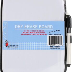 Whiteboard with and Magnet Strips -- 6-1/2" x 8-1/4"